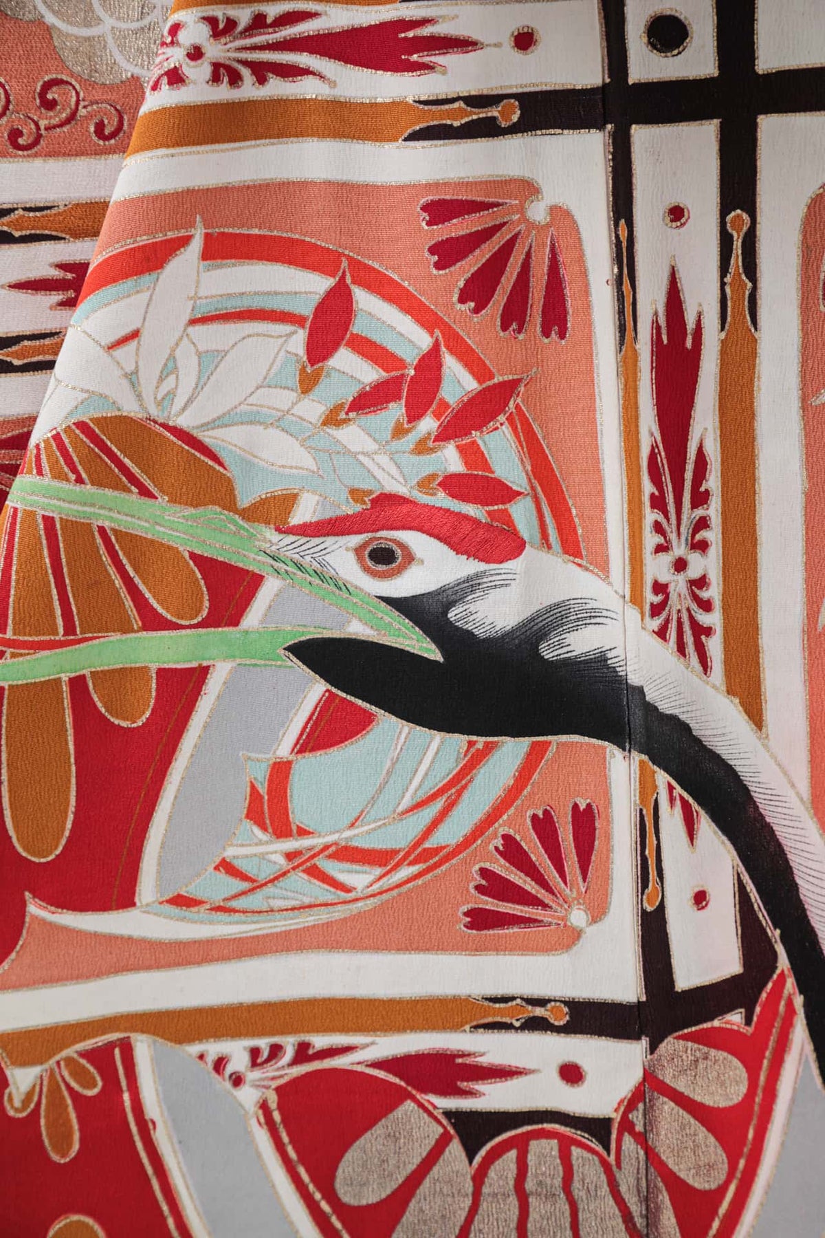 立涌文様に大鶴の舞う振袖 | F-003