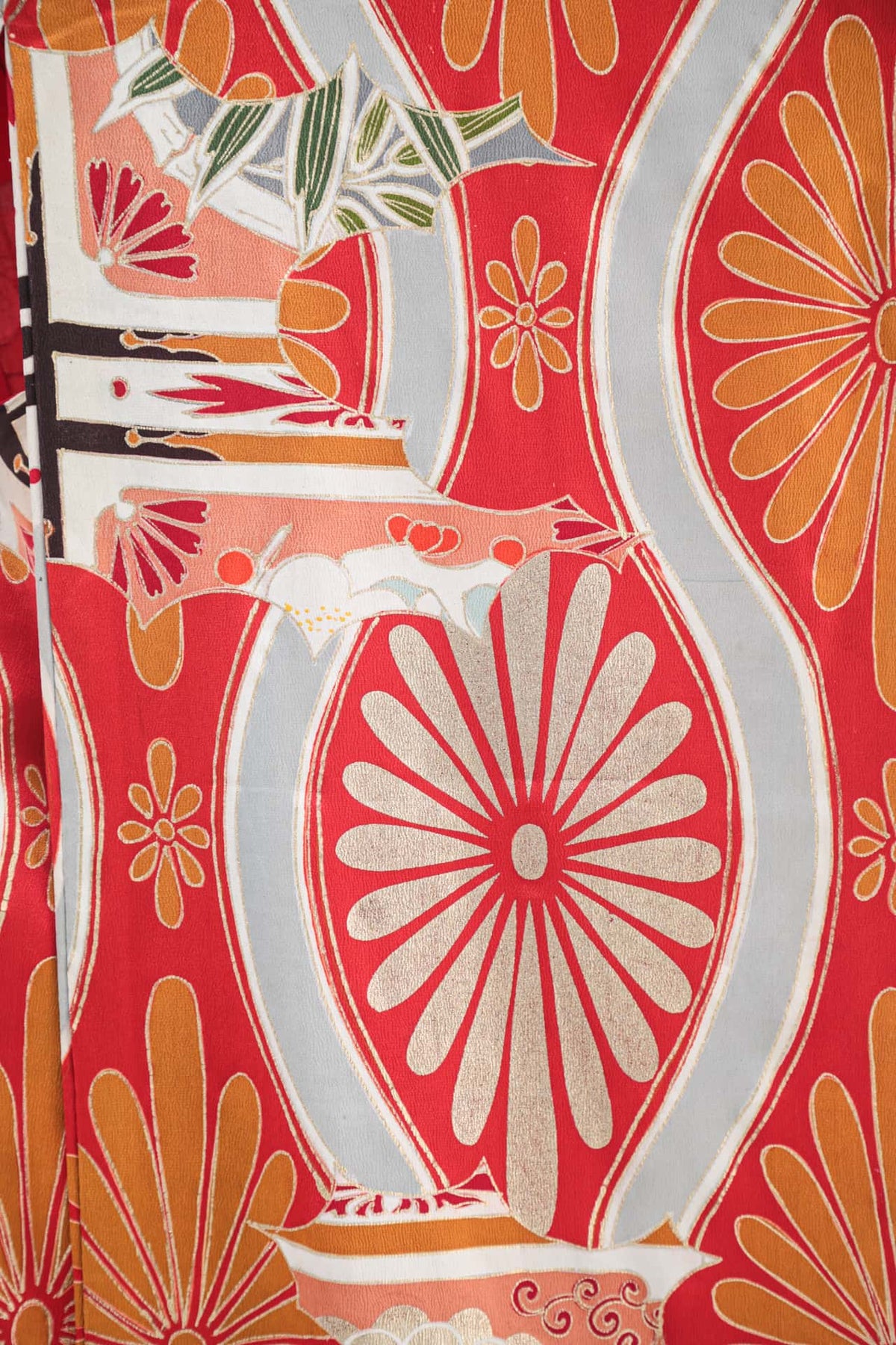 立涌文様に大鶴の舞う振袖 | F-003