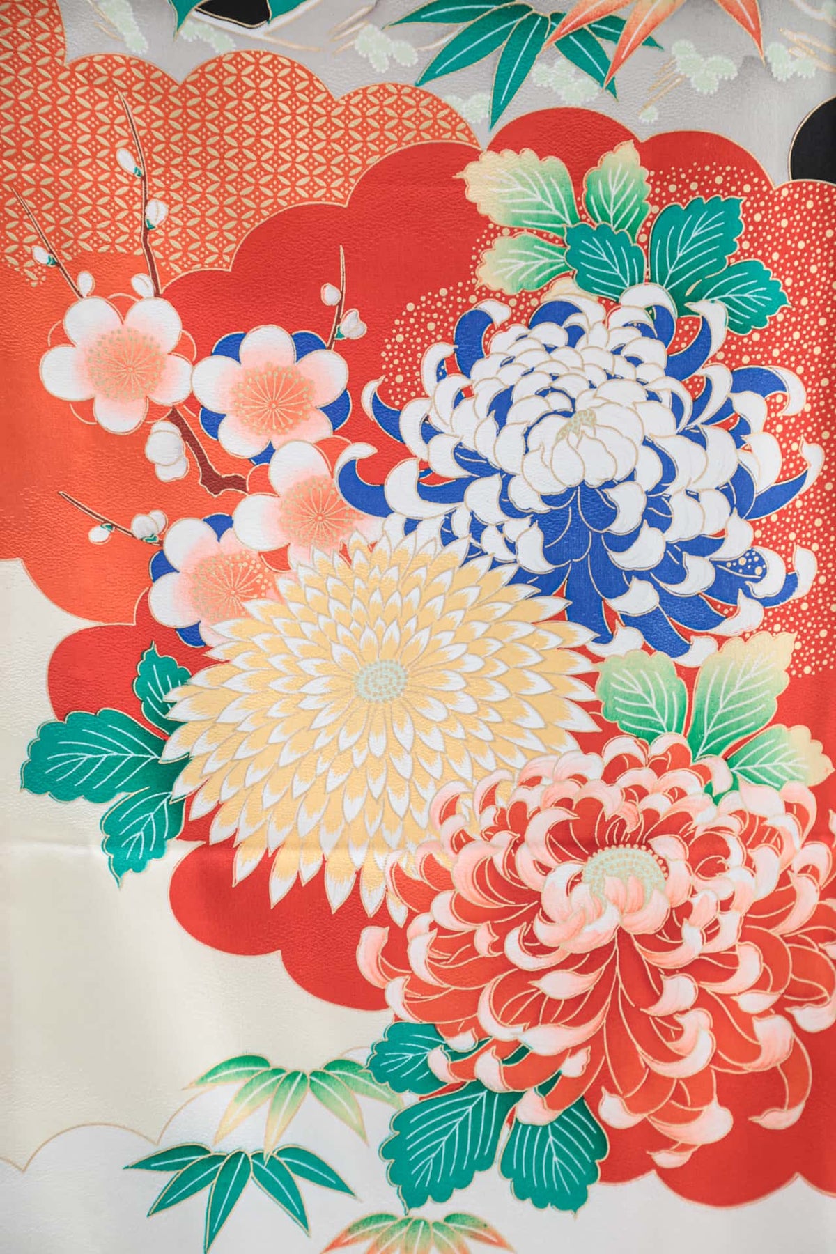 花咲き乱れる間におしどりの振袖 | F-007