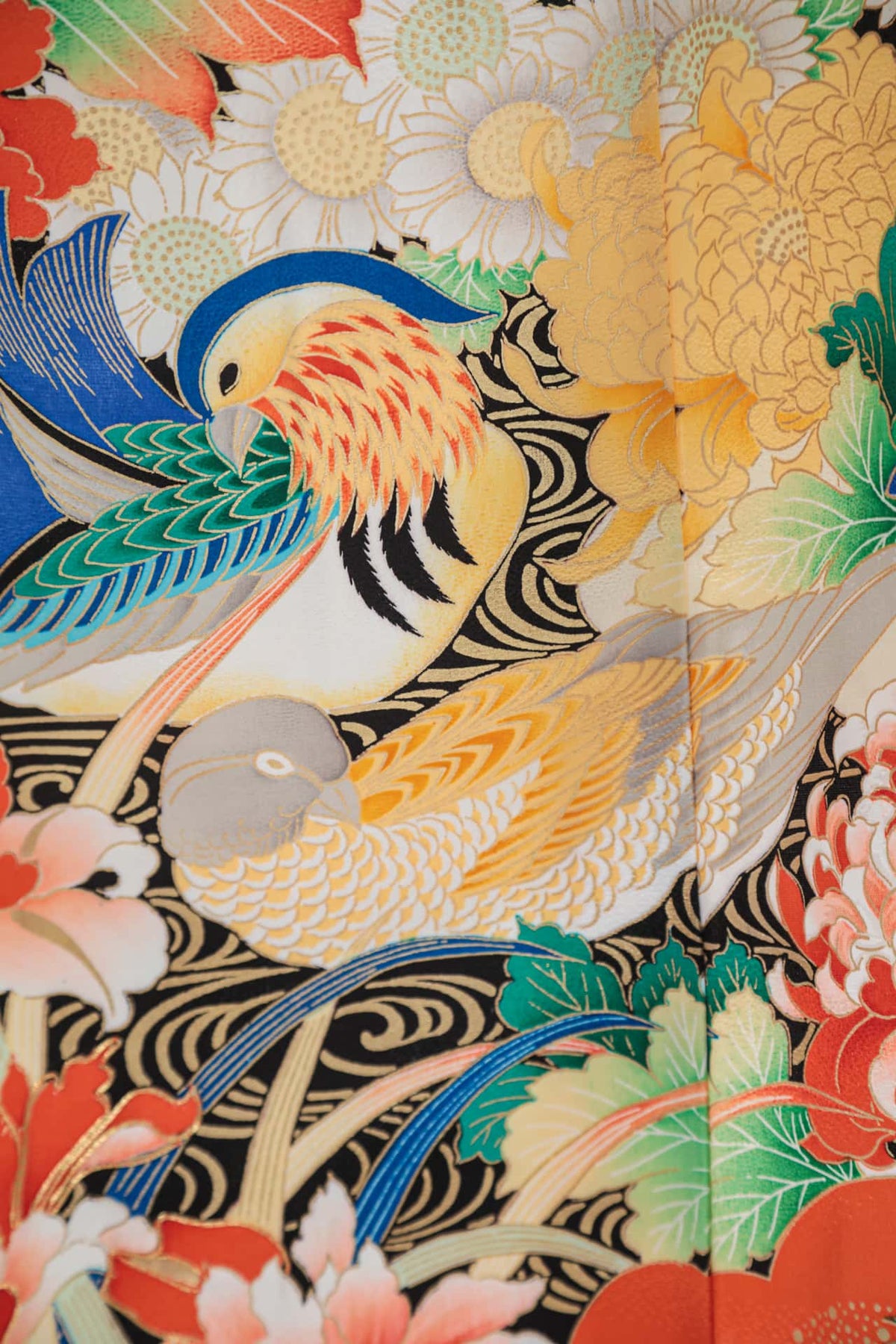 花咲き乱れる間におしどりの振袖 | F-007